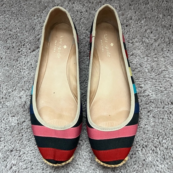 GUC Kate Spade Multicolor Striped Women's Flats 6 - Picture 2 of 10